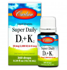 Вітамін D3 і вітамін К-2 Carlson Super Daily D3 + K2 16 мл