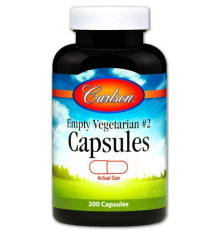 Порожні рослинні капсули №2 Carlson Capsules 200 шт.