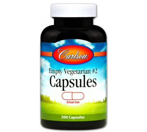 Порожні рослинні капсули №2 Carlson Capsules 200 шт.