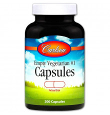 Порожні рослинні капсули №1 Carlson Capsules 200 шт