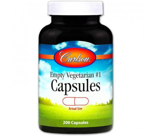 Порожні рослинні капсули №1 Carlson Capsules 200 шт