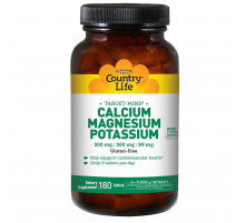 Кальций магний калий Country Life Calcium Magnesium Potassium 180 таб