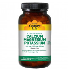 Кальцій магній калій Country Life Calcium Magnesium Potassium 180 таб