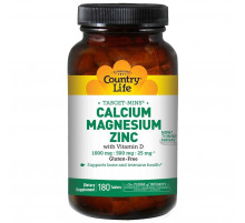 Кальций магний цинк Country Life Calcium Magnesium Zinc 180 таб