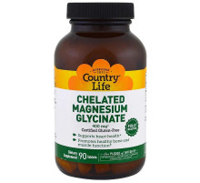 Магний глицинат Country Life Chelated Magnesium Glycinate 400 мг 90 таб