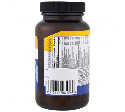 Мультивітаміни для чоловіків без заліза Country Life Multivitamin & Mineral 120 таб