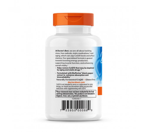 Коензим Q10 з біоперіном Doctor's Best CoQ10 with BioPerine 100 мг 60 гел капс