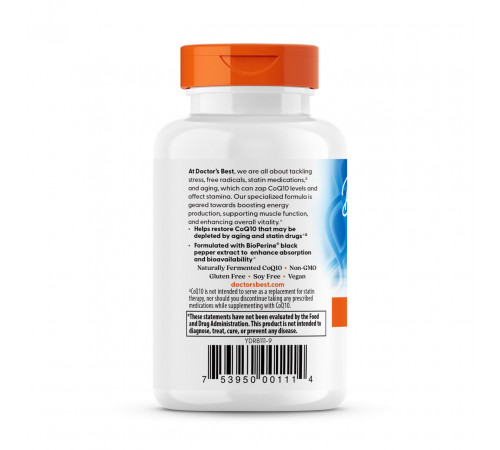 Коензим Q10 Doctorʼs BestCoQ10 with BioPerine 200 мг 60 вег капс