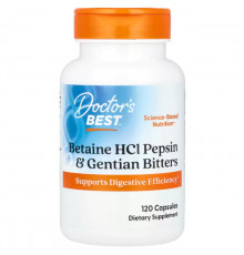 Бетаїн гідрохлорид + пепсин Doctorʼs Best Betaine HCL Pepsin 120 капс
