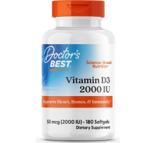 Вітамін Д3 Doctorʼs Best Vitamin D3 50 мкг (2000 МО) 180 гел капс