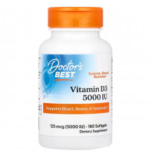 Вітамін Д3 Doctorʼs Best Vitamin D3 125 мкг (5000 МО) 180 капс