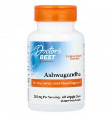 Ашваганда Doctorʼs Best Ashwagandha 250 мг 60 вкапс
