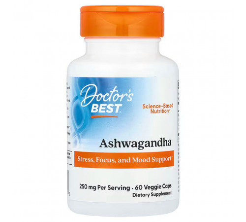 Ашваганда Doctorʼs Best Ashwagandha 250 мг 60 вкапс