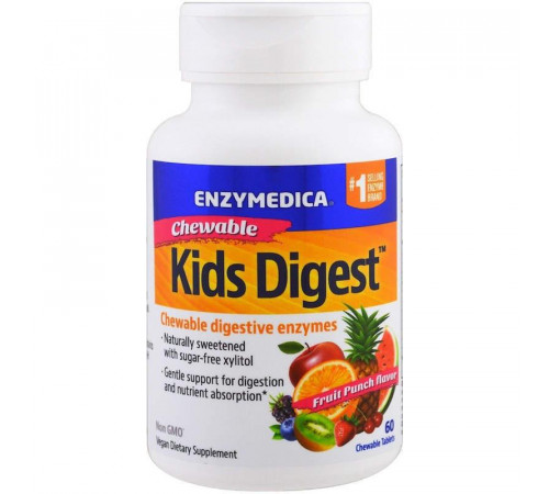 Ферменти для травлення для дітей Enzymedica  Kids Digest 60 жува таб фруктовий