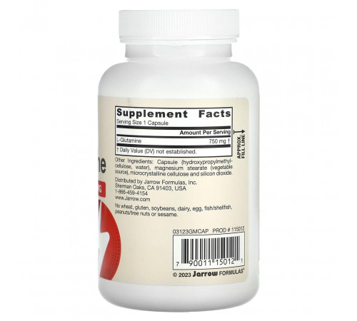 Глутамін Jarrow Formulas L-Glutamine 750 мг 120 капс