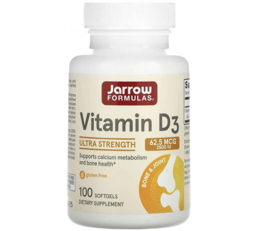 Витамин Д3 (хокальциферол) Jarrow Formulas Vitamin D3 2500 МЕ 100 гл капс