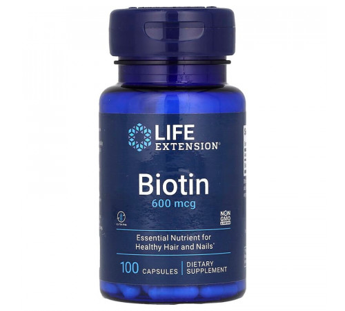 Біотин Life Extension Biotin 600 мкг 100 капс