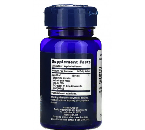 Босвелія Life Extension 5-LOX Inhibitor with ApresFlex 100 мг 60 капс