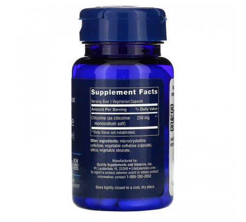 Когніцин цитиколін CDP-холін Life Extension Cognizin CDP-Choline 250 мг 60 капс