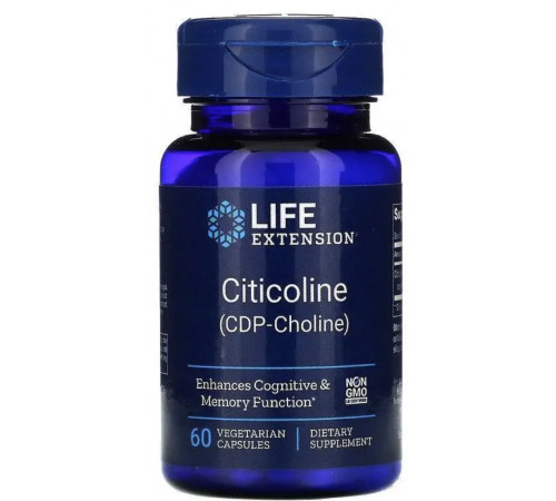 Когніцин цитиколін CDP-холін Life Extension Cognizin CDP-Choline 250 мг 60 капс