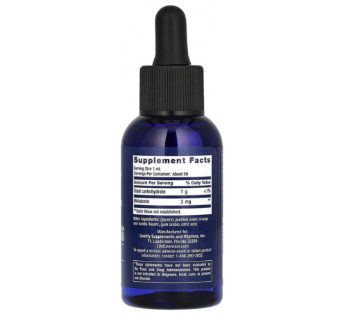 Мелатонин Life Extension Liquid Melatonin 59 мл цитрусово-ванильным