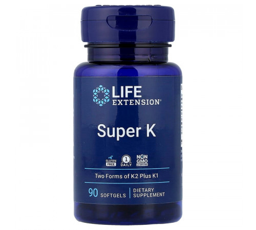 Вітамін К Life Extension Super Vitamin K 2600 мкг 90 гел капс