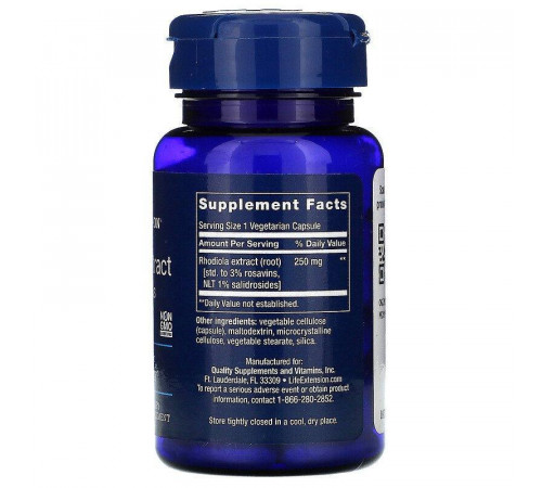 Родіола рожева Life Extension Rhodiola Extract 250 мг 60 капс