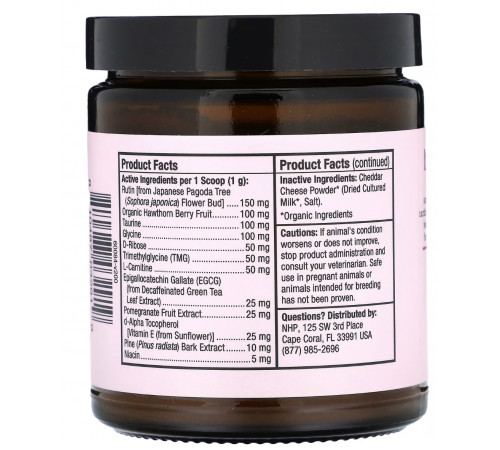 Підтримка здоров'я серця котів та собак Dr. Mercola Bark and Whiskers Heart Health 90 г