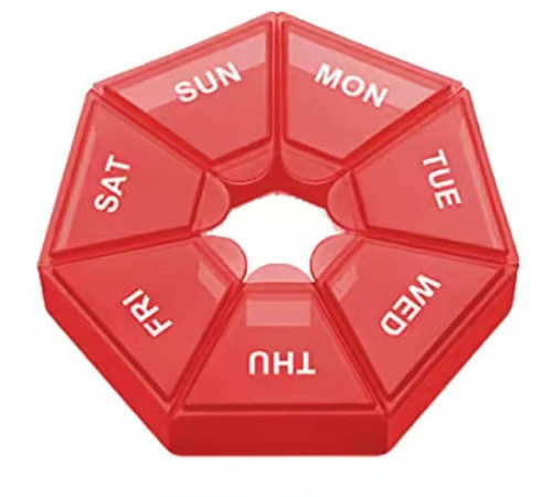 Контейнер для таблеток MEMOSAN 7 Side Pill box червоний