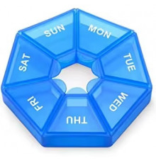 Таблетниця MEMOSAN 7 Side Pill box блакитний