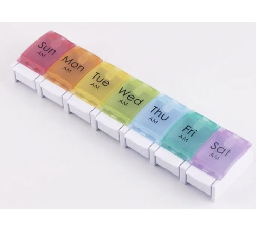 Таблетниця MEMOSAN Rainbow 7-Grid Pill Single Row Pill Organizer