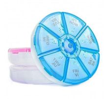 Органайзер для таблеток 7-денний MEMOSAN Round Portable 7 Compartment Weekly Pill Box синій