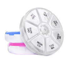 Органайзер для таблеток 7-денний MEMOSAN Round Portable 7 Compartment Weekly Pill Box