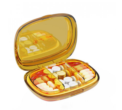 Таблетниця MEMOSAN Portable Transparent Pill Box помаранчевий