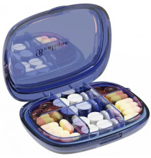 Таблетниця MEMOSAN Portable Transparent Pill Box синій