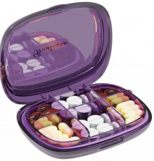 Органайзер для таблеток MEMOSAN Portable Transparent Pill Box фіолетовий
