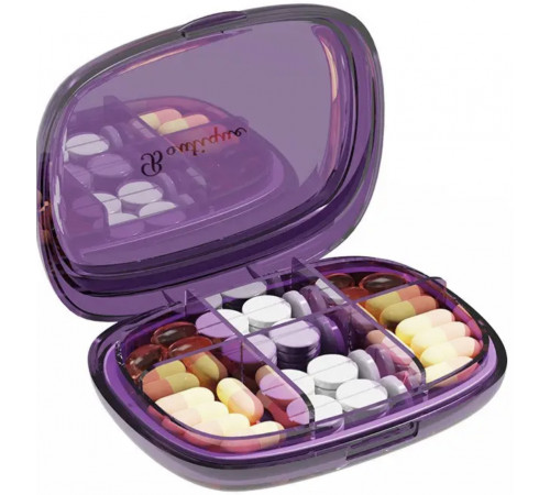 Органайзер для таблеток MEMOSAN Portable Transparent Pill Box фіолетовий