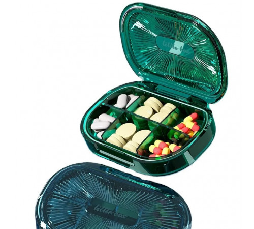 Органайзер для таблеток MEMOSAN Plastic Pill Organizer Waterproof Moisture-Proof зелений