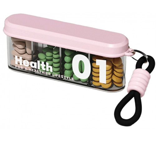 Органайзер для таблеток з ремінцем MEMOSAN Health 01 Portable Pill Organizer with Lanyard водонепроникний з 4 відділеннями