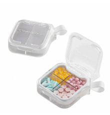 Органайзер для таблеток з 4 відділеннями MEMOSAN 4 Case Pill Organizer Pill Box & Travel Pill Case крижаний білий