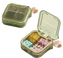 Органайзер для таблеток з 4 відділеннями MEMOSAN 4 Case Pill Organizer Pill Box & Travel Pill Case зелений