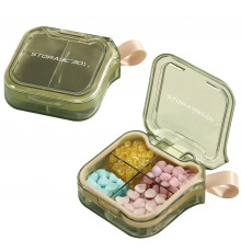 Органайзер для таблеток з 4 відділеннями MEMOSAN 4 Case Pill Organizer Pill Box & Travel Pill Case зелений