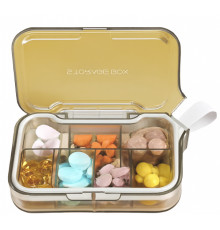 Органайзер для таблеток на 7 відділень MEMOSAN 7 Case Pill Organizer Pill Box & Travel Pill Case жовтий