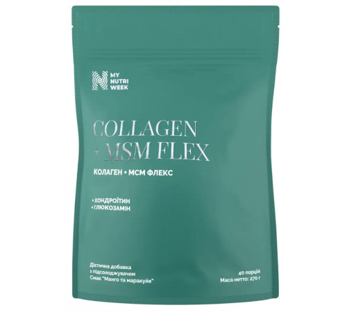 Колаген + МСМ Флекс My Nutri Week Collagen + MSM Flex 270 г манго та маракуйя