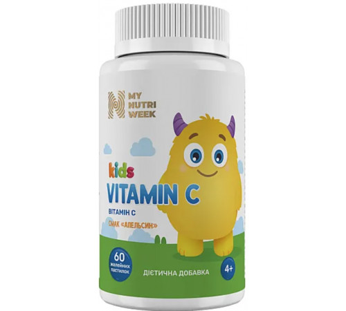 Вітамін С для дітей My Nutri Week Kids Vitamin C 60 желейних пастилок апельсин