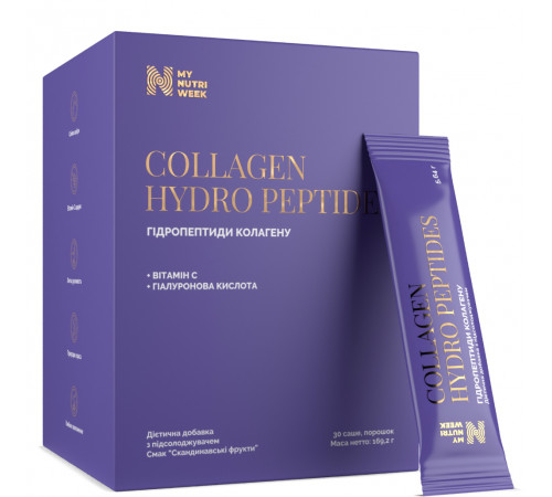 Гідропептиди колагену My Nutri Week Collagen Hydro Peptides 30 саше (169,2 г) скандінавськи фрукти
