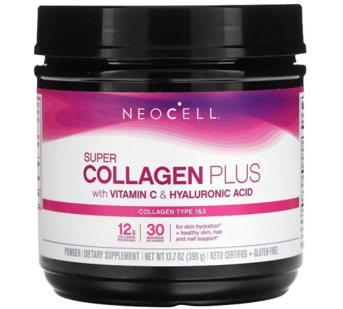 Колаген з вітаміном C та гіалуроновою кислотою NeoCell Super Collagen Plus 390 г