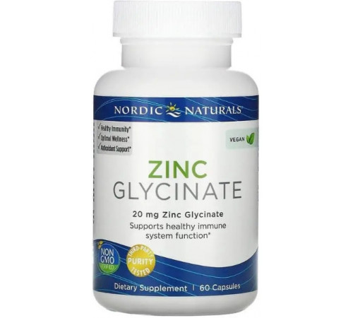 Гліцинат цинку Nordic Naturals Zinc Glycinate 20 мг 60 капс