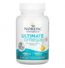 Екстра Омега-3 Nordic Naturals Ultimate Omega Xtra 1000 мг 60 капс лимон