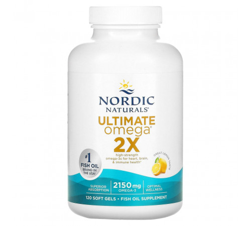 Рибʼячий жир Nordic Naturals Ultimate Omega 2X 2150 мг 120 гел капс